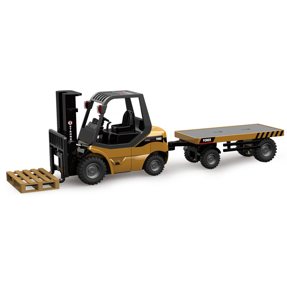 2024 New Engineering Model 1/24 Scale Diecast Toy Alloy Forklift Trucks Model Toy With Pallet
