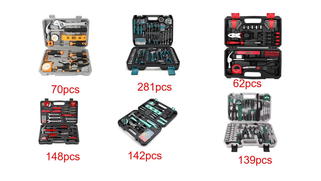 Hot-Selling 13pc Small Household Basic DIY Hand Tools Set Home Tool Kit in a Portable Tool Case for Online Retail