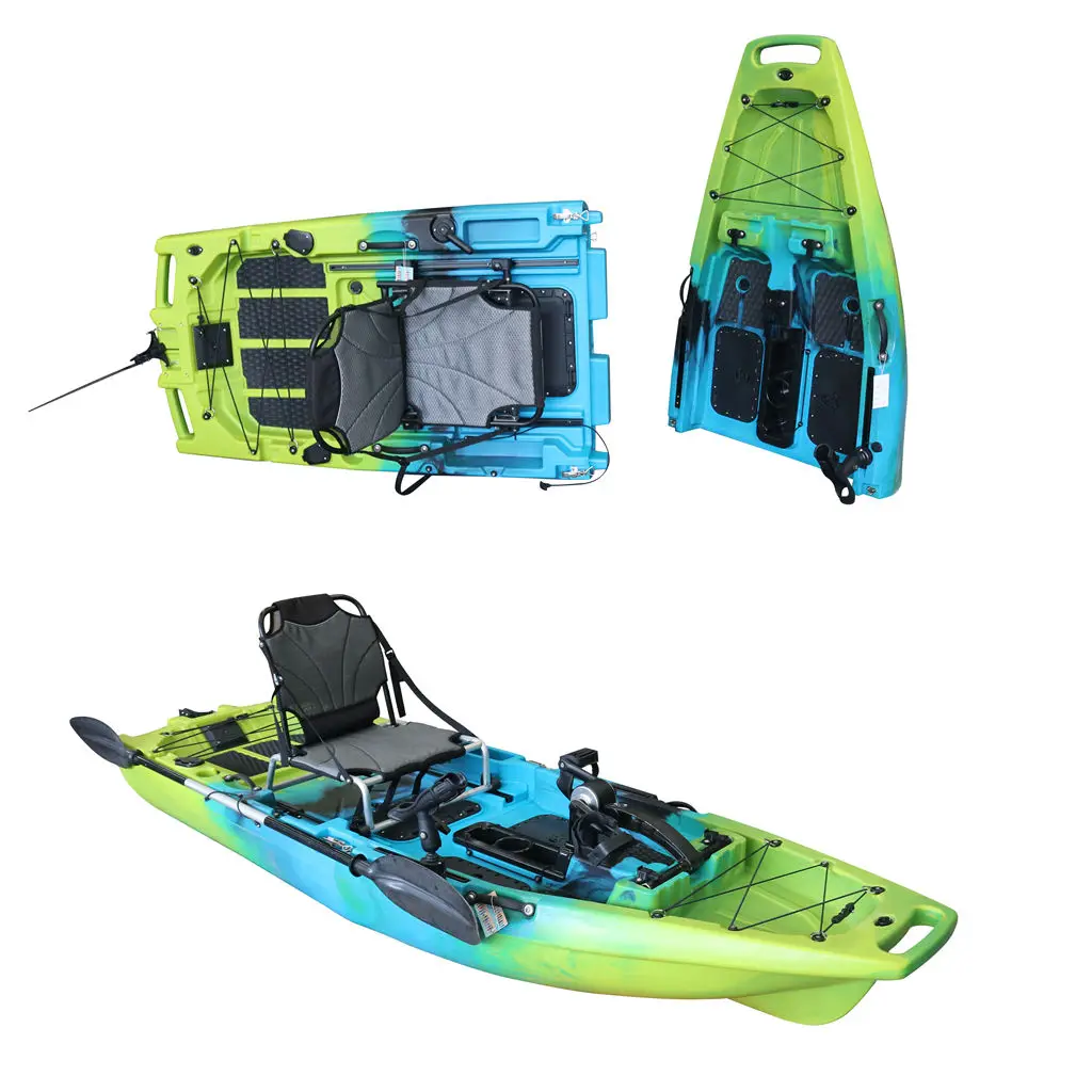 Vicking 9.5FT New Design 1-Person Pedal Drive Propeller Fins Foldable Detachable Motor Fishing Rivers HDPE Modular Kayak/Canoe