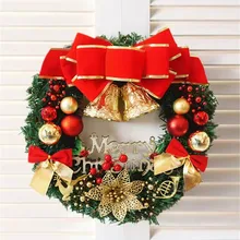 Nicro Christmas Tree Garland Decoration Adornos Hanging Navidad Handmade Door Outdoor Home Decor Artificial Christmas Wreath