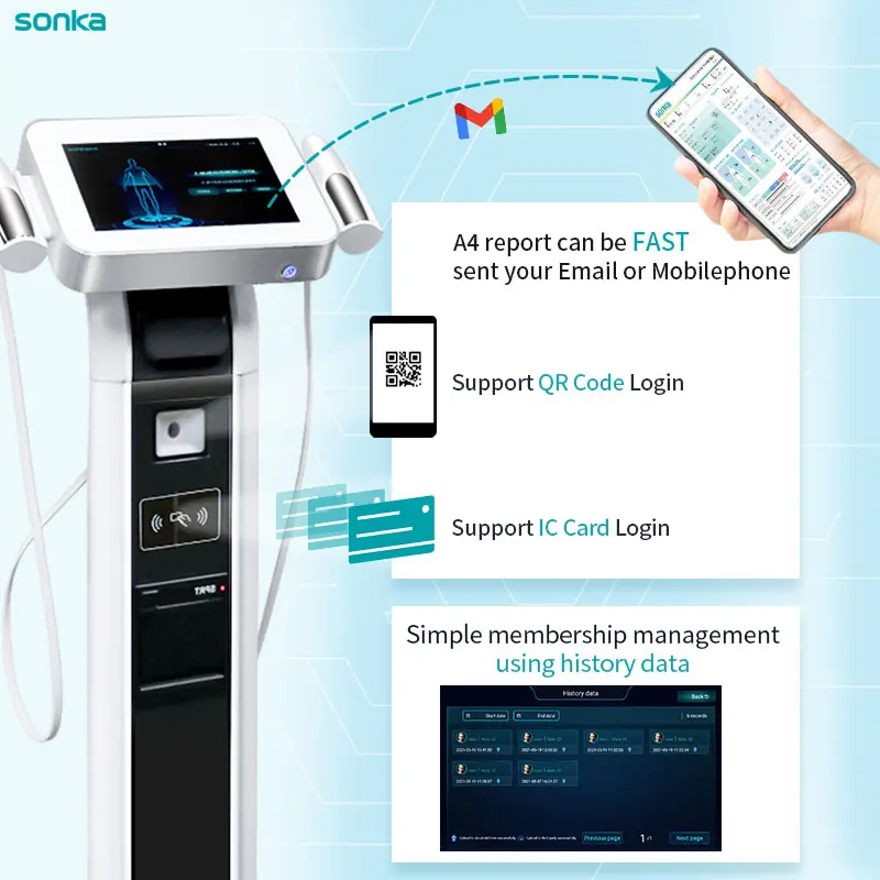 Sonka in body analysis medical analysis machine body fat muscle bmi machine medical clinic equipments body composition analyzer