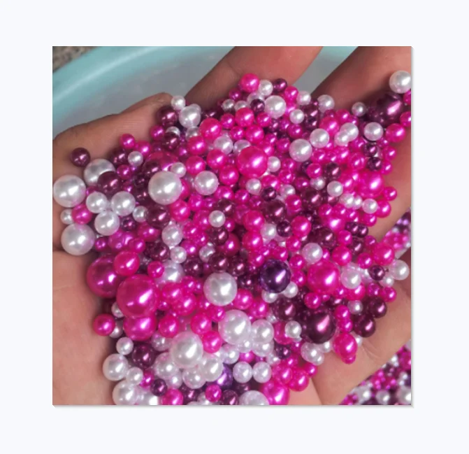 4/5/6/8/10mm Multi Size Mix Color Round No Hole Plastic Pearl Beads for  Jewelry Cloth Accessories Crafts