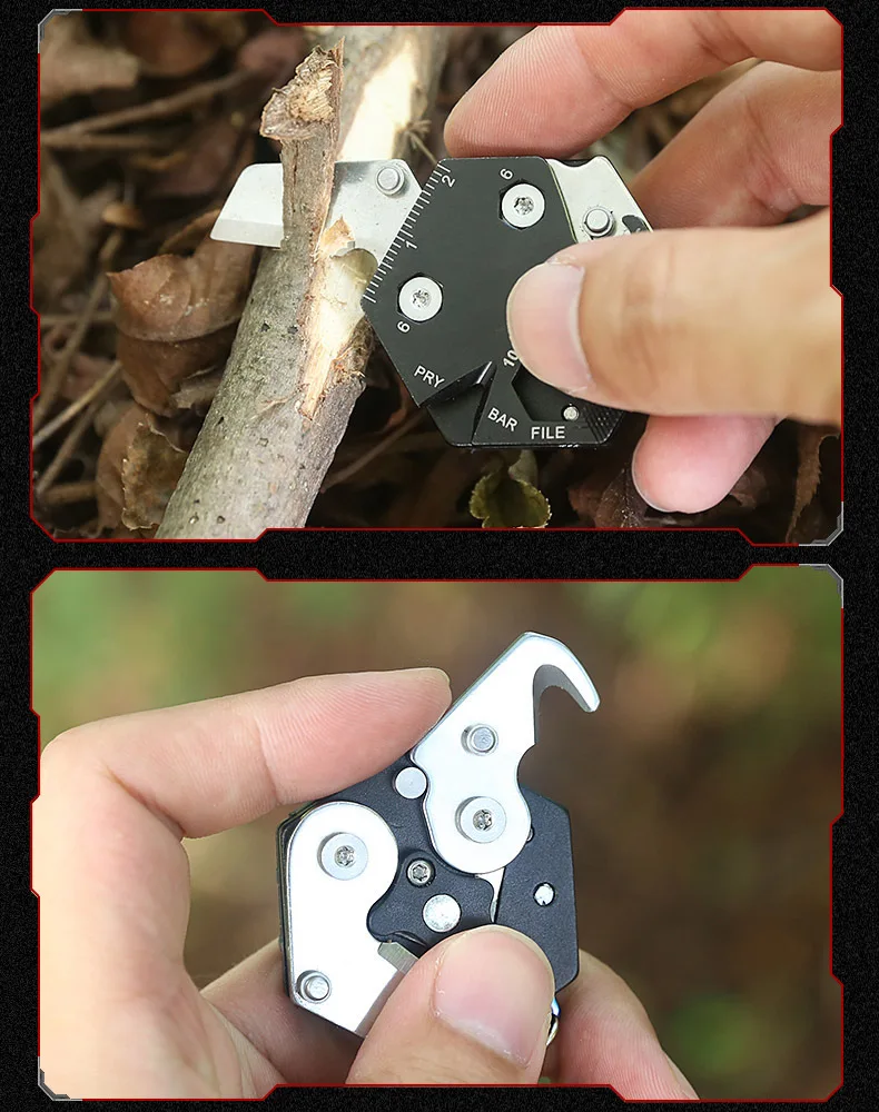 multifunctional hexagon coin outdoor edc tool