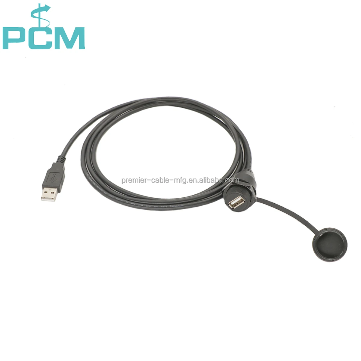 IP67 Panel Mount USB Male to Female Extension Cable supplier