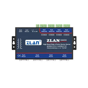 4 port high baud rate RS232/485/422 to Ethernet serial prot server ZLAN5443H