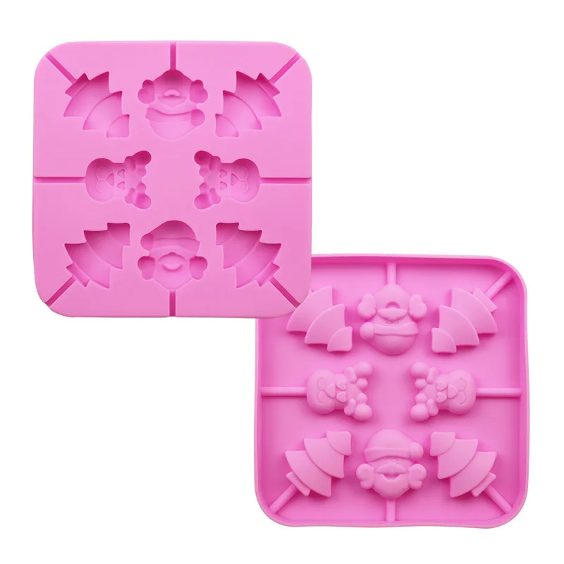 BPA Free Easy  Release  Multi Designs and Shapes Silicone Press Mold for Kids DIY Chocolate Candy Lollipop Mold
