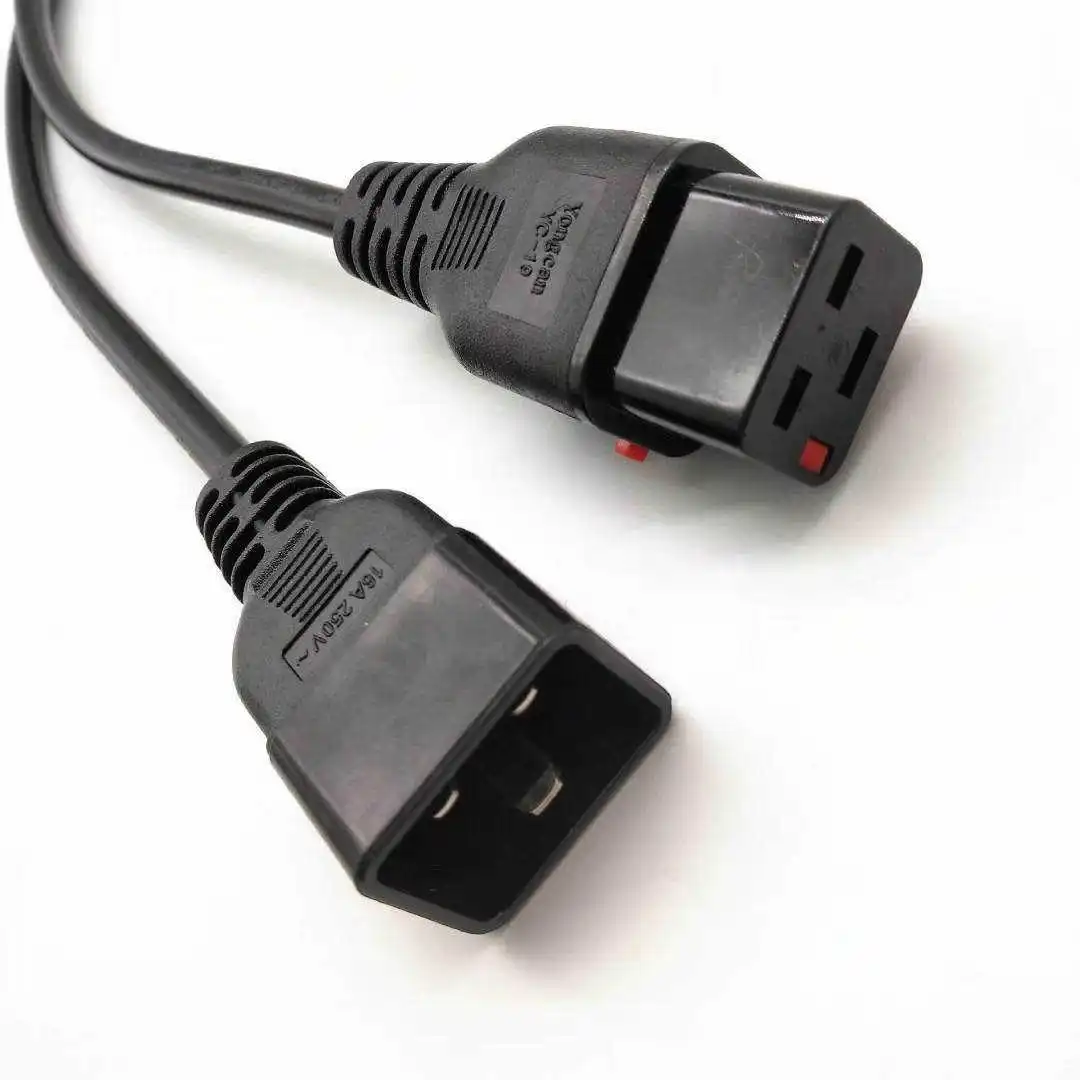 IEC-60320 3 Prong H05vv - f 3G 0.75 Conector C19 to C20 Connector Copper Conductor Power Cord Cable for Home Appliance