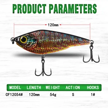 New Arrival High Quality ABS Artificial Hard Jerkbait 120mm 54g Pike Lure With Hooks – Minnow – view 5
