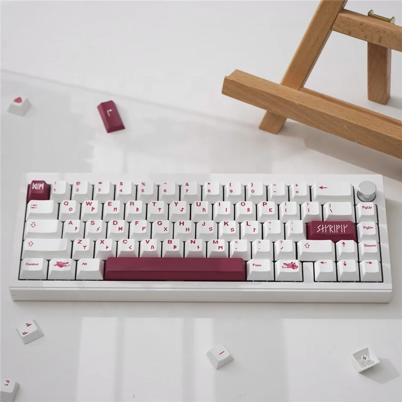 GMK Blot Dye Sublimation Keycaps - 142 White PBT Keycaps