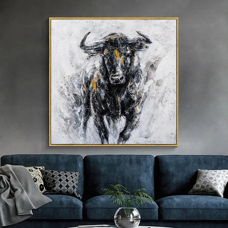 All Kinds of Animals Colorful Picture Decor Abstract Art  Wall Canvas Elephants, Bulls, Kittens, Horses Animal Oil Painting