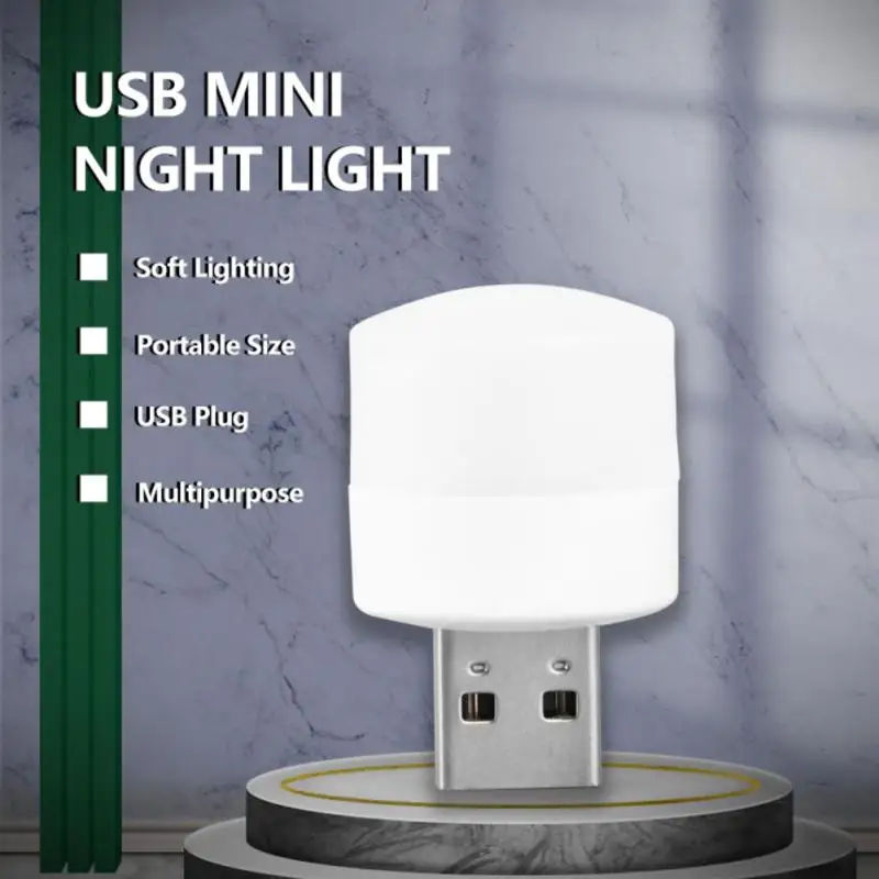 Compact nightlight cheap energy-saving bulb saves power 1w custom logo small mini usb night light portable usb led lamp