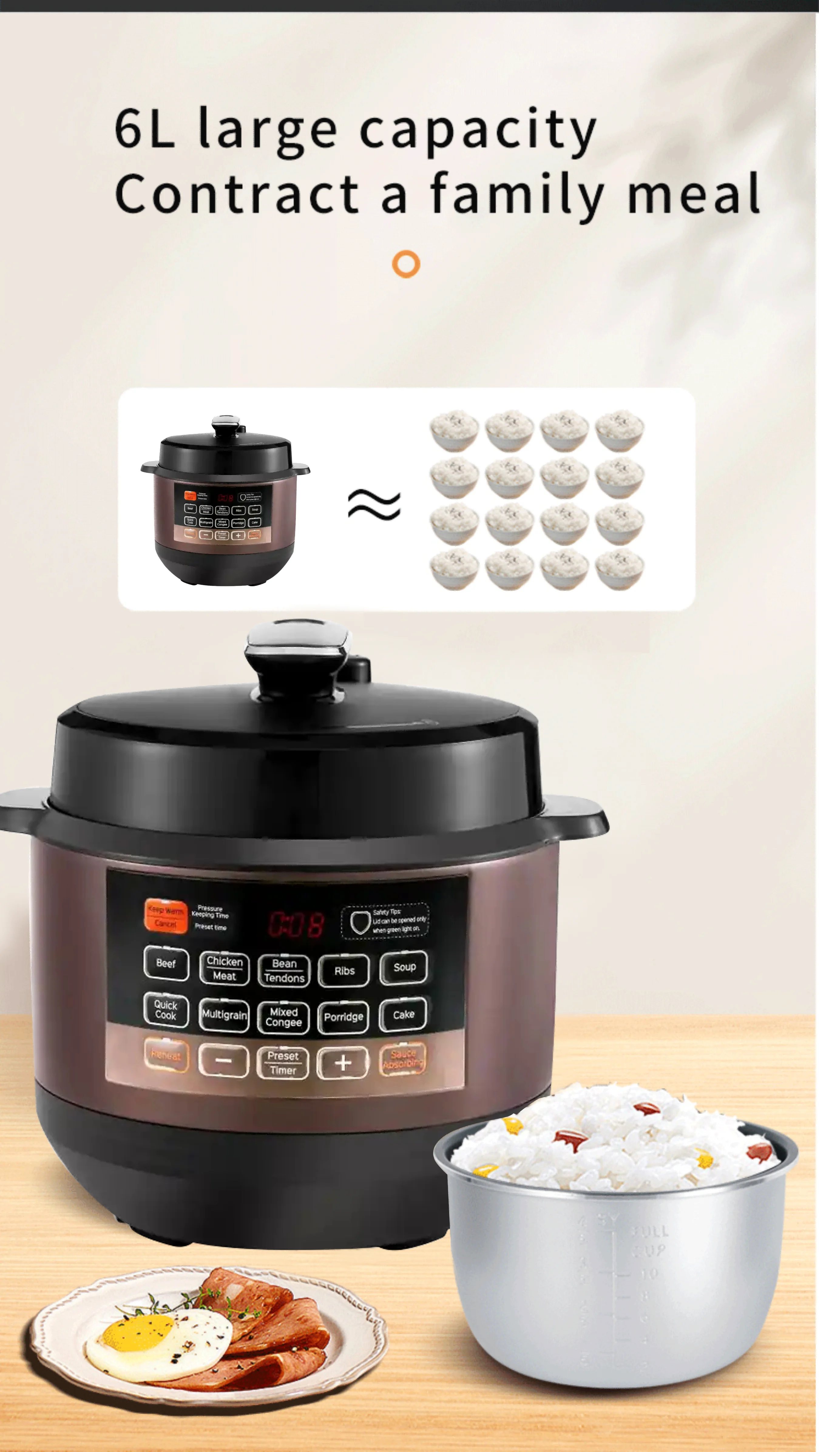 Wholesale Cooking Appliances Smart 6l 8l 10l Electric Pressure Cooker