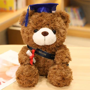 OEM Custom Logo Stuffed & Plush Toys Animal Graduation Sublimation Teddy Bear with Graduation Hat