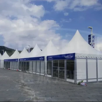 3x3 5x5 6x6 8x8 10x10 Steel Aluminum Exhibition tents White PVC Pagoda Trade Show Tent For Sale
