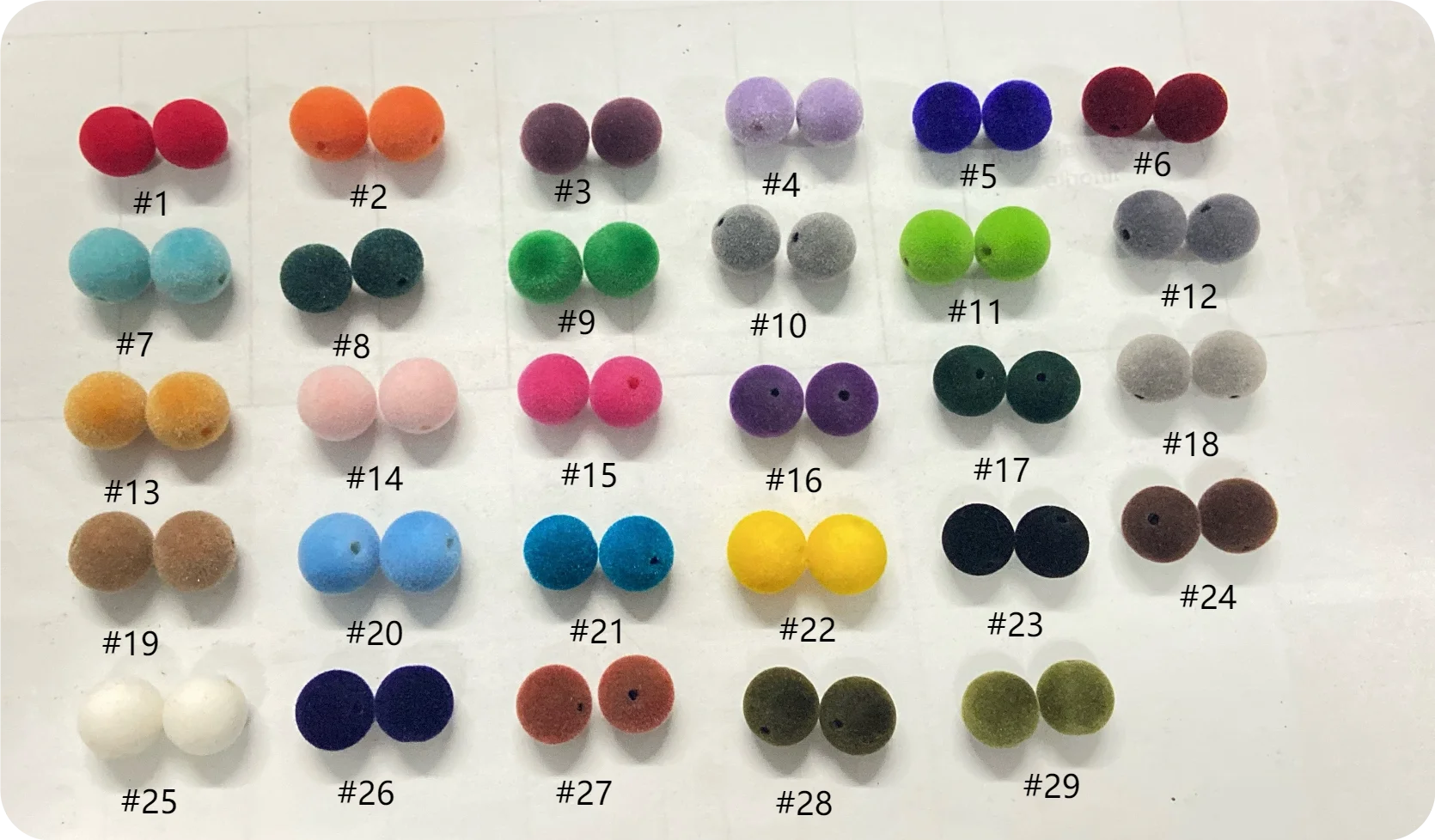 Factory Direct Sell 10 12 14 16mm Acrylic Velvet Beads Handmade Diy Accessories Round Shape Plastic Velvet Beads for Bag