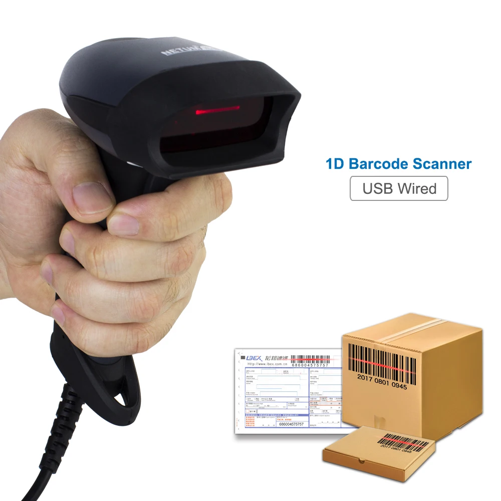 Netum M1 M10 Plug and Play Handheld Barcode Reader Wired USB 1D Barcode Scanner