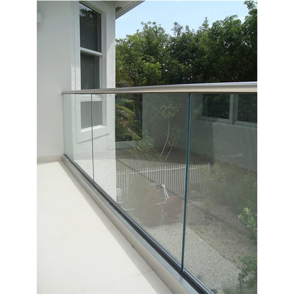 Aluminum U Channel Frameless Glass Balustrade Glazing For Balcony ...