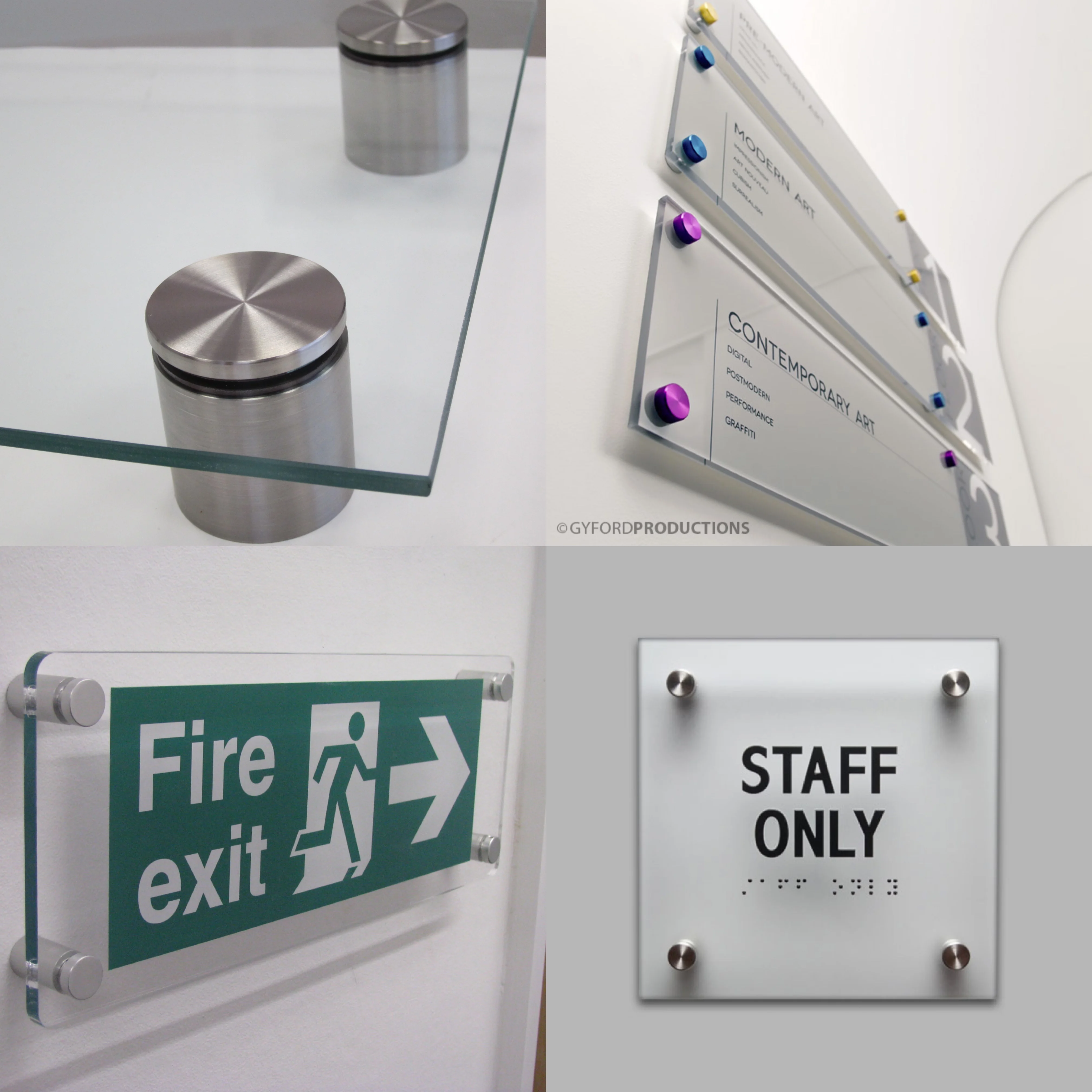 Different Material Sign Mounted Glass Panel Standoff Buy Glass Standoff/standoff Mount/spacer