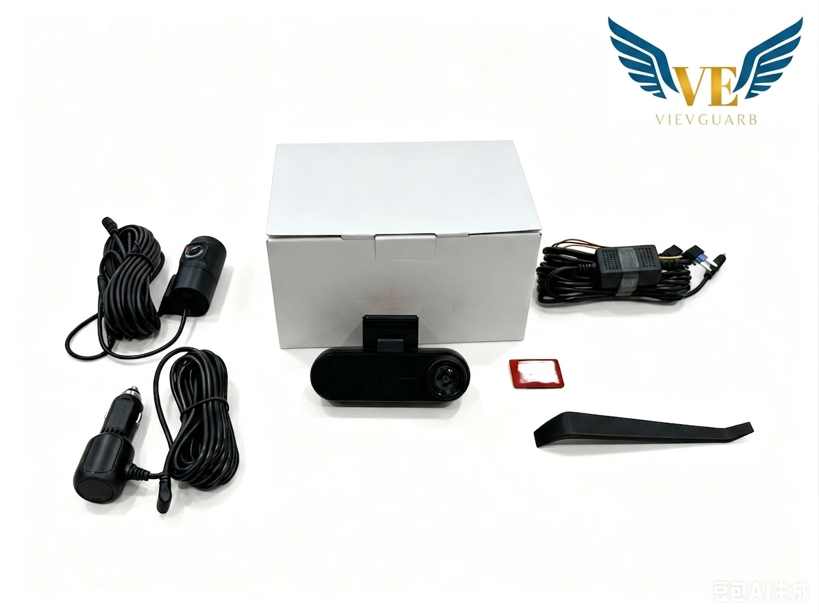 Vievguarb 2-Channel 4K Car Dash Camera with 1080P Recording WiFi Night Vision G-Sensor Loop Recording & Parking Monitor