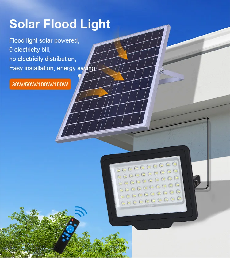 KCD Garden Portable High Power Motion Sensor 100w 300w 400w 500w Waterproof LED Floodlight Solar Flood Lights 1000w Outdoor