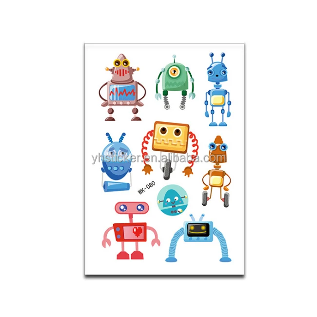 Robot Series Temporary Tattoo For Kids Waterproof Children Body Face 