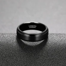 Ouyuan Jewelry Wholesale Price Black Plated Step 6mm 8mm Tungsten Ring for Men