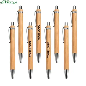 Customized Bulk Bamboo Ballpoint Pens Personalized Text Novelty Promotional Pens for Corporate Marketing Customizable Logo Name
