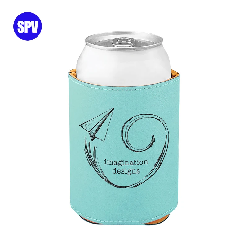 Laserable Neoprene Can Cooler, Beverage Holder Neoprene, Sublimation Leather Can cooler