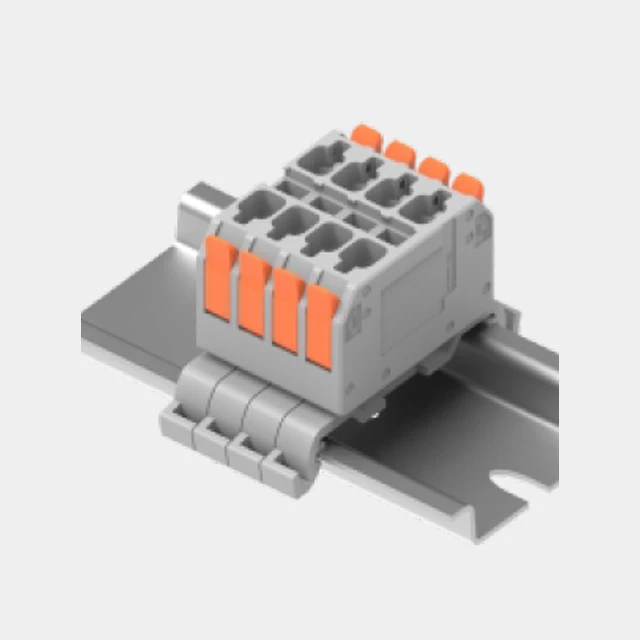 Удобная и простая проводка, 4-контактный разъем Din-rail с рычагом, 4-полюсные клеммные блоки