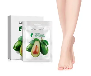 Private Label Nourishing Whitening Avocado Foot Cream Mask Disposable Portable Foot Spa Gel Sock