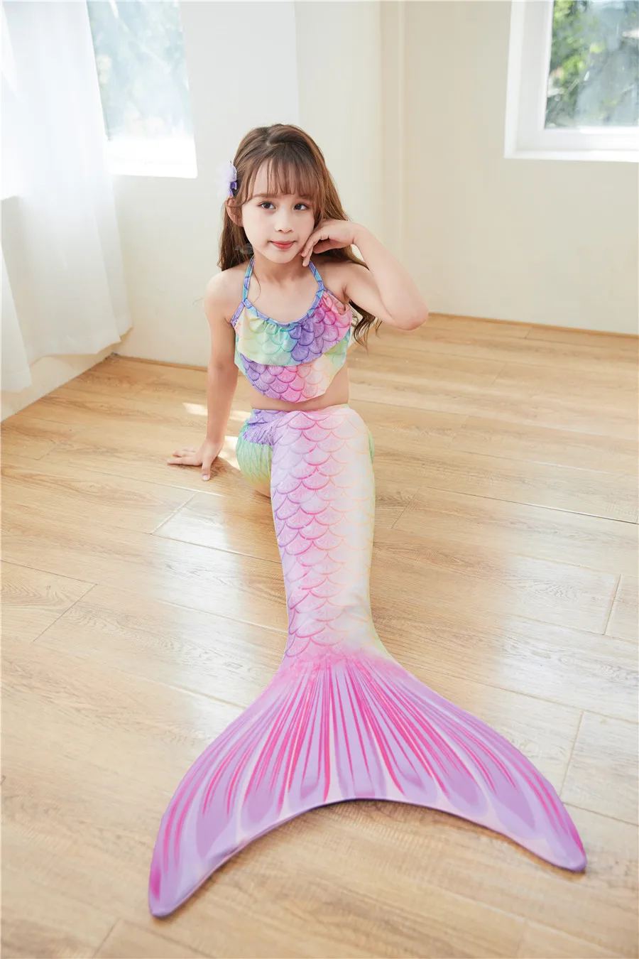 Summer Children Girl Bikini Sexy Swimwear 3 Pieces Swimming Suit With ...