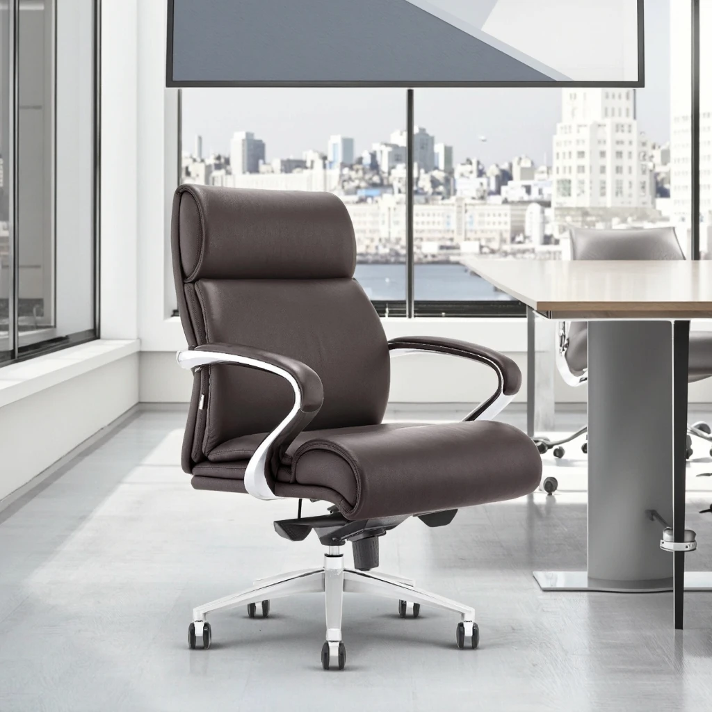 High-end Office Managers Chair Quadruple Locking Mechanism Breathable PU Leather Commercial Grade Seating 2