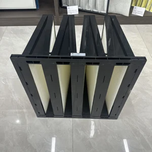 H13 H14 3um V-Bank HEPA Filter with Plastic Frame ABS 4V 5V Industrial Commercial HVAC Ventilation System New
