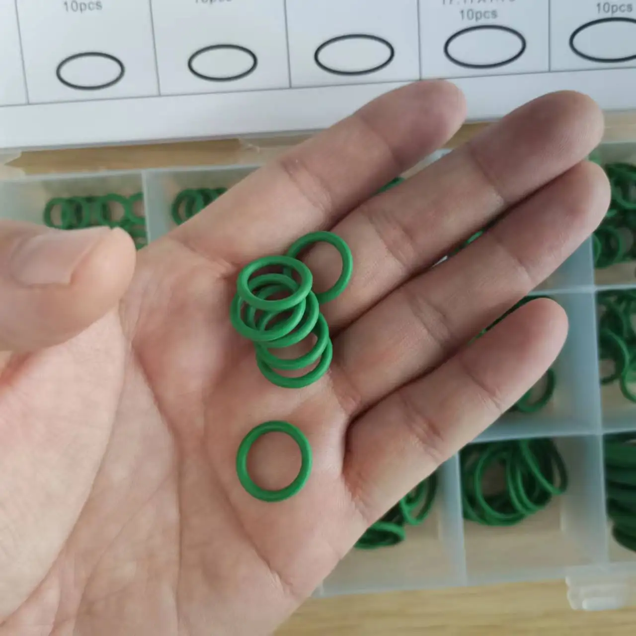 Glarks 553-Piece Metric O-Ring Assortment – 36 Sizes Green & Black NBR Seals With Pick & Hook Set For Plumbing, Auto & Hydraulics