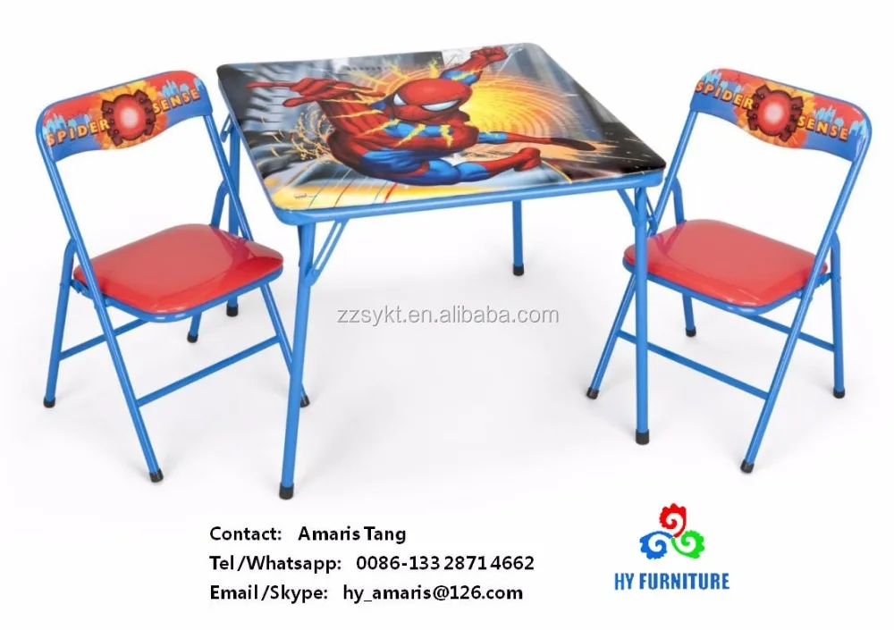 Metal Children Kids Table And Chair Set Table And Chairs Sets With Printing Design Factory Buy