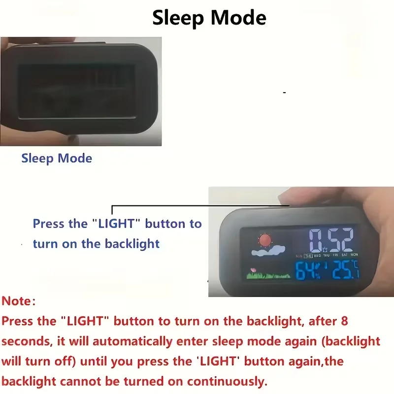 Multifunction Colorful Display Weather Station Alarm Clock Calendar Temperature Weather Forecast Clock