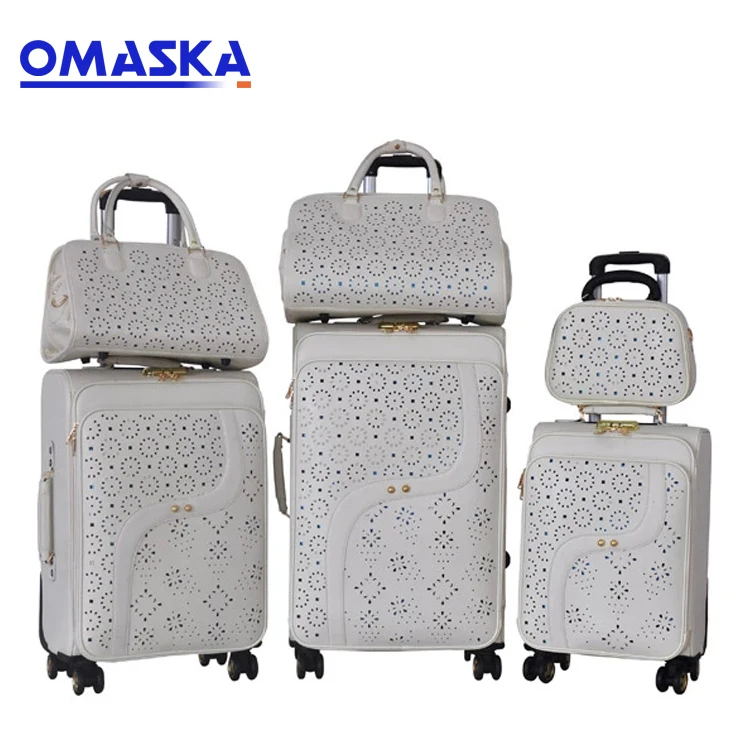 Pu Leather Trolley Luggage Sets  Pu Leather Travel Bag Carry-ons