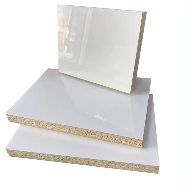 Wholesale High Quality new design double-sided melamine particle board/chipboard for furniture and Kitchen Cabinets