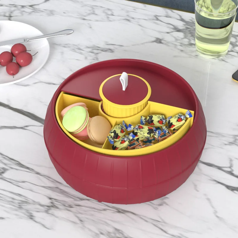 Creative Rotating Candy Box Living Room Desktop Snack Dry Fruit Dish