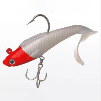 18g 95mm T-tail Soft Fishing Lure Lead Jigs 6 Colors with Treble Hook for Freshwater Saltwater Fishing Gear – Soft Lure – view 5