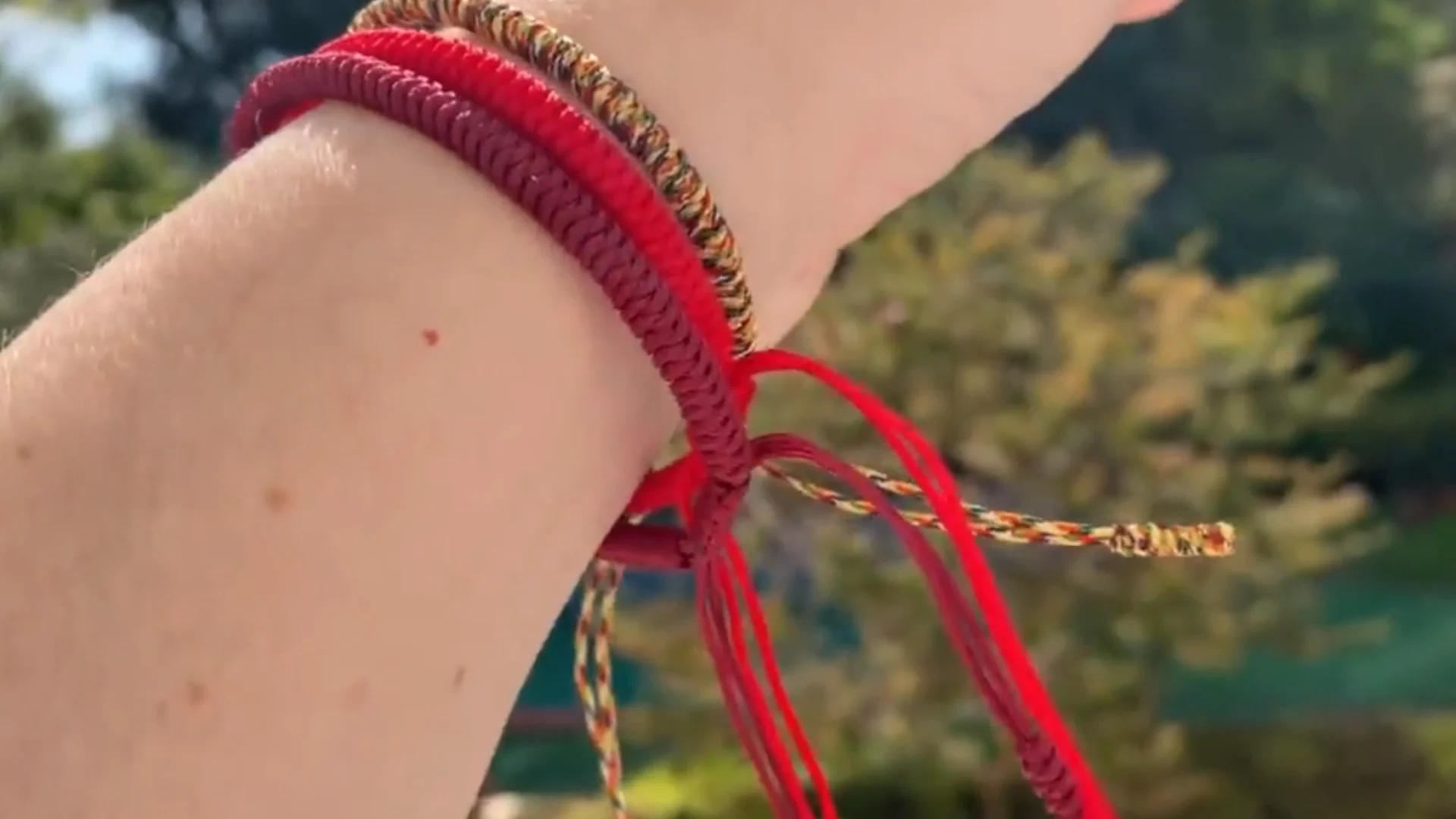 Tibetan Buddhist Bracelet Lucky Rope Knots Bracelet Red 