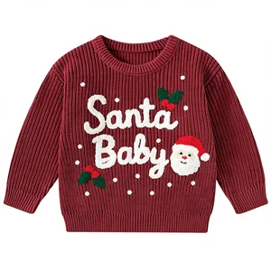 Toddler Baby Girl Boy Christmas Sweater Kids Outfit Pullover Knit Crewneck Long Sleeve Fall Winter 9M-3Y