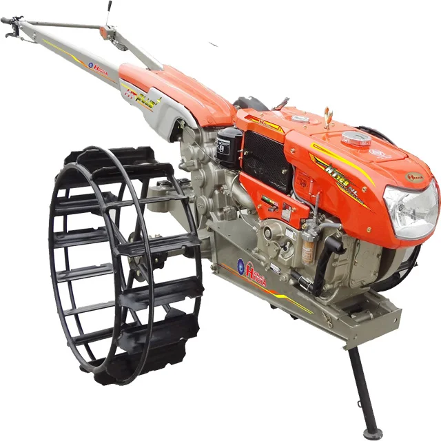 Factory Price Long Handle Big Chasis 14 hp Walking Tractor with Double Plow
