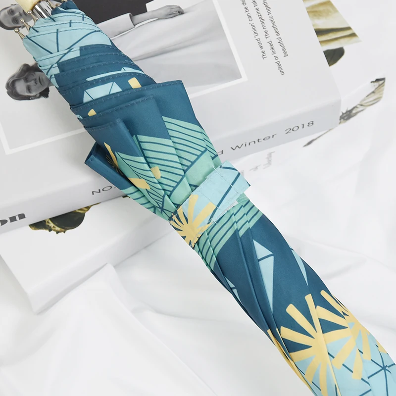 Customized Large UV Protection Umbrella Middle Leg Clamp Windproof Patio Outdoor Chair for Beach Travel Playa Straight Pattern