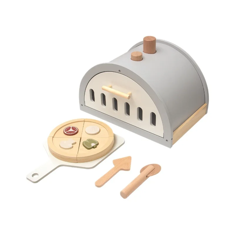 New Simulation Wooden Pizza Oven Kitchen Set Toys Children Early Education Pretend Play Cook Pizza Wooden Toys Kids