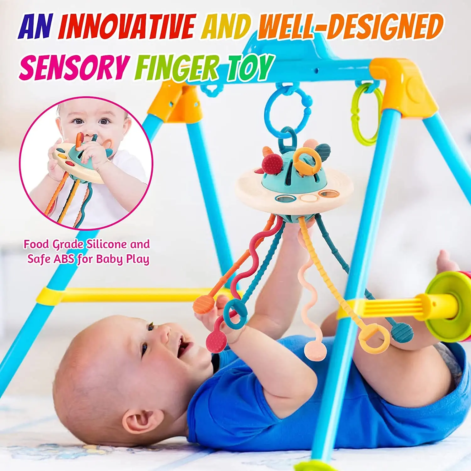 3 In 1 Silicone Pull String Toys For Babies 6 12 Months Montessori Games Develop