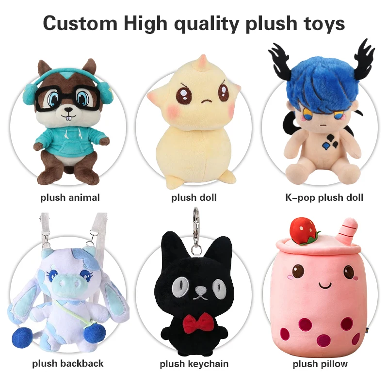 Custom Mini Plush Keychain Plushies Custom Plush Toys Anime KeyChain Teddy Bear for Soft Mascot Pendant Custom Plush Keychain