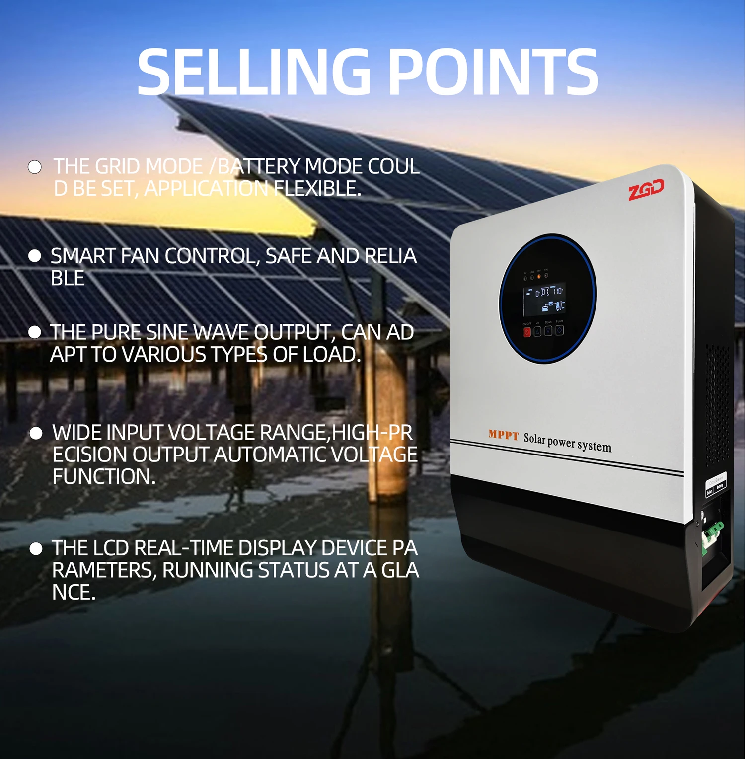 Wall Mounted 3kva 3kw 5kw Inverter Dc 12v To Ac 220v 3000w 5000w Mppt ...