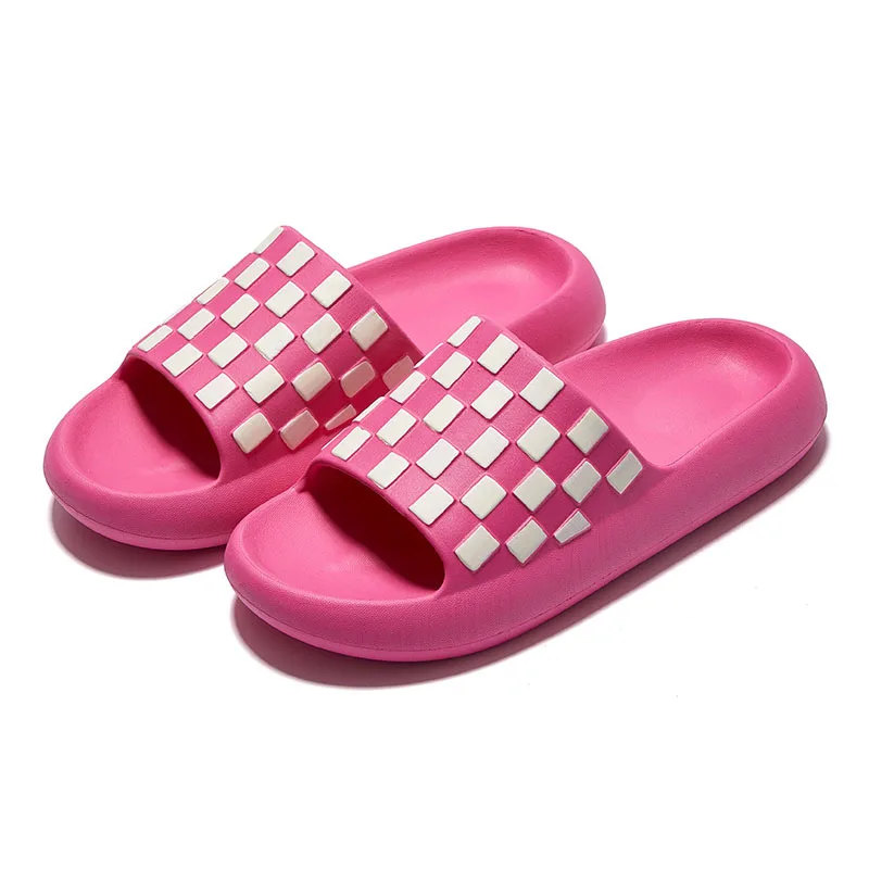 Y2k Aesthetic Slides Cloud Slippers Cloud Slides For Women Pillow Slippers Checkmate Green