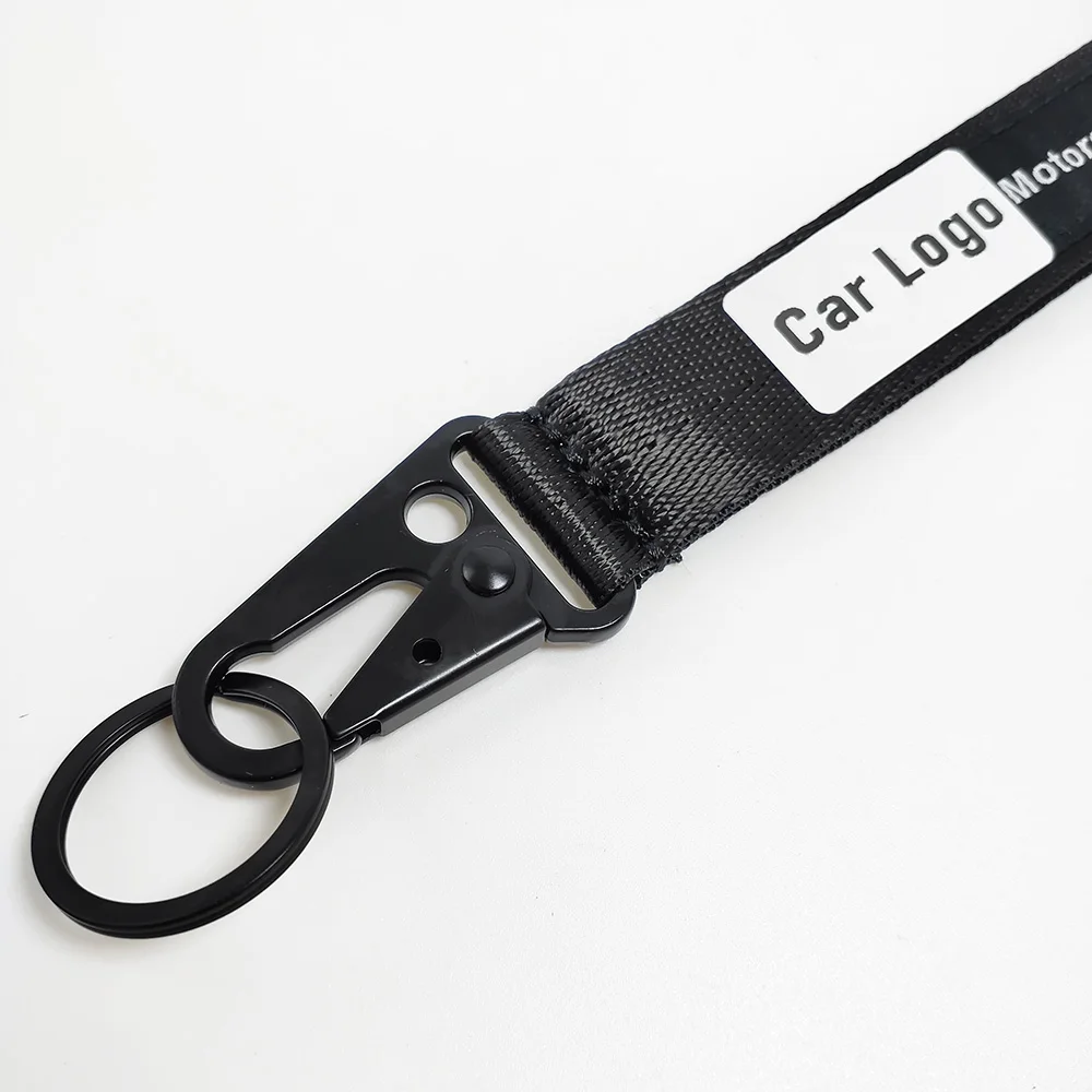 Car Accessories Keychain  Key Chains Customized Logo Metal Nylon Car Logo Keychain Key Ring Holder for All Car Brands
